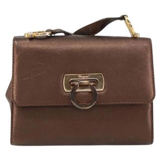 Ferragamo Pre-owned Gancini Shoulder Bag - Dames - Pre-owned - Bruin - Maat: ONE Size Leer