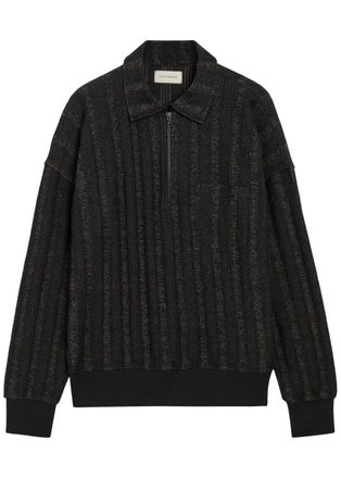Oliver Spencer Lorimer Two-toned Cotton-blend Polo Jumper - Black - XL