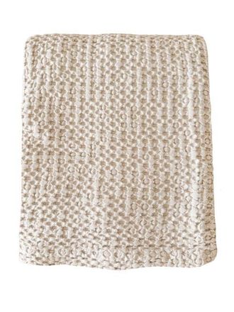Anaya with Love Stonewashed Cotton Waffle Bed Blanket in Almond Beige at Nordstrom, Size Medium