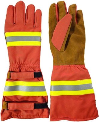 OEM Guantes De Bombero Profesionales, Resistentes Al Calor Y Al Fuego, De Seguridad, De Manga Larga, Con Banda Reflectante