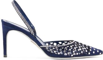 Rene Caovilla Carrie suede slingback pumps - women - Suede - 39 - Blue