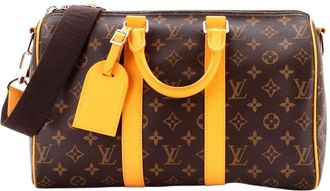 Louis Vuitton Yellow Macassar Monogram Canvas Keepall Bandouliere 35 (Authentic Pre-Loved)