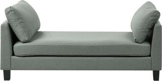 Beliani Chaise Longue De Tela Estilo Escandinavo Moderno Patas De Acero Verde Archiane