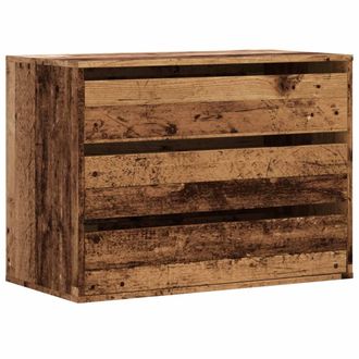 Berkfield Home Corner Chest of Drawers Old Wood 80x41x58 cm Engineered Wood in Brown | Size: 80 x 41 x 58 cm