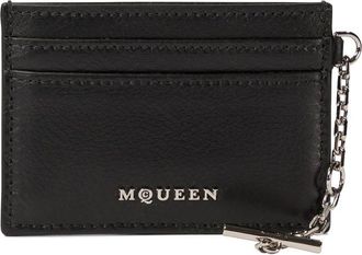Alexander McQueen Alexander Mcqueen Womens Sling Card Holder - Black Leather - One Size