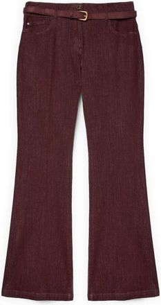 Fiorella Rubino Flare Jeans met Riem - Dames - Flared Jeans - Rood - 4XL - Katoen - Jeans
