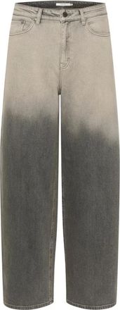 Gestuz Wijde Grijze Jeans met Gradi&euml;nt Print - Dames - Loose Fit Jeans - Grijs - W29 - Denim - Jeans