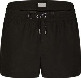 Dolce & Gabbana double-waistband logo-tag swim shorts - men - Polyamide/Polyester/Spandex/Elastane - 6 - Black