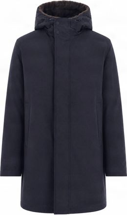 Herno Knee-Length Hooded Jacket With Concealed Zipper And Side Pockets