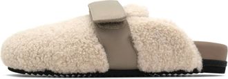 Roam Womens Fuzzy Loafer Mule In Bone