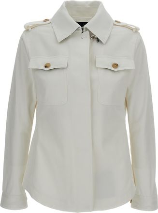 Fay Utility-Inspired White Shirt Jacket