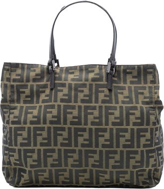 Fendi Pre-owned Womens Zucca Canvas Tote - Khaki Textile - One Size
