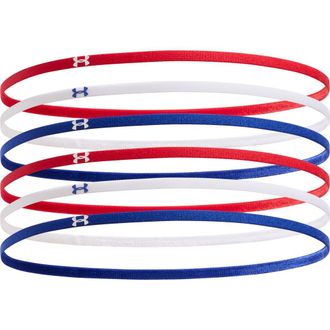 Under Armour Assorted 6-Pack Mini Headbands in Red //White at Nordstrom