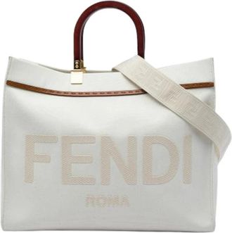 Fendi Pre-owned Sunshine Shopper - Dames - Vintage Shopper - Wit - ONE Size - Leer - Vintage