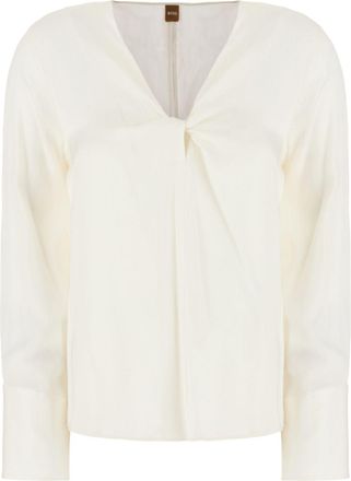 HUGO BOSS Blusa con design a incrocio - Bianco