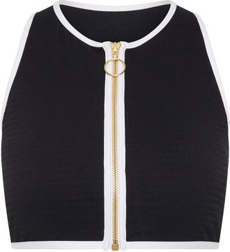 Seafolly Beach Bound Zip Front Tank Top Bikini-Top f&uuml;r Damen | schwarz