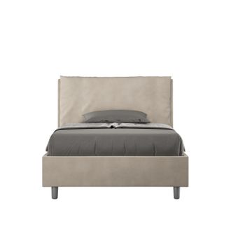 ITYhome Ityhome - Letto Una Piazza E Mezza Rivestito In Microfibra Con Cuscini Xl - Antea Large - Dimensione Rete: 120x200 - Colore: Sabbia - Tipologia Letto: