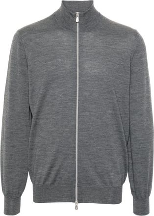 Brunello Cucinelli high-neck zip-up cardigan - men - Cashmere/Virgin Wool - 52 - Grey