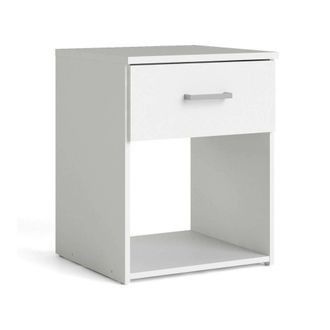 Dmora Dmora - Mesa De Noche Giustina, C&oacute;moda Baja, Mesilla De Noche, Estante De La Cama, 38x36 H48 Cm, Blanco