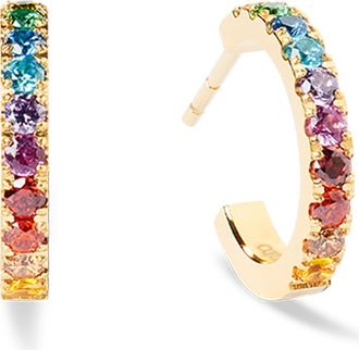 Coeur de Lion Eternal Love Mini Gold Hoop Earrings in Rainbow at Nordstrom