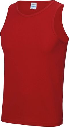 Just Cool Just Cool Mens Sports Gym Plain Tank / Vest Top (2XL) (Fire Red)