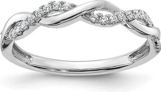 Diamond2Deal 14k White Gold Lab Grown Diamond Wedding Band Ring 0.12Ct Clarity- VS Color- G-H
