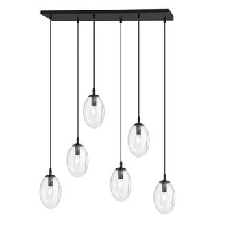 Wonderlamp L&aacute;mpara colgante lineal con 6 esferas transparentes regulables m&aacute;x 100