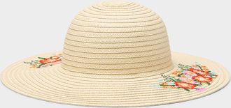 Simons Womens Floral straw hat