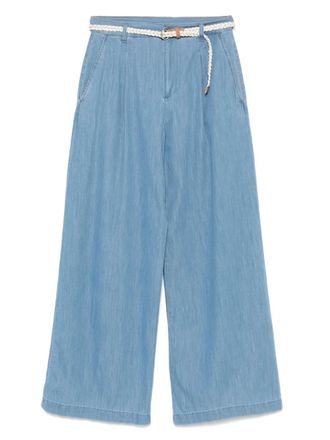 Liu Jo belted trousers - women - Cotton - 27 - Blue