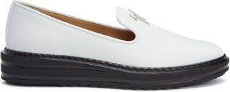 Giuseppe Zanotti Tim logo-lettering loafers - women - Leather - 37.5 - White