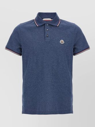 Moncler polo shirt tricolor detail short sleeves collar