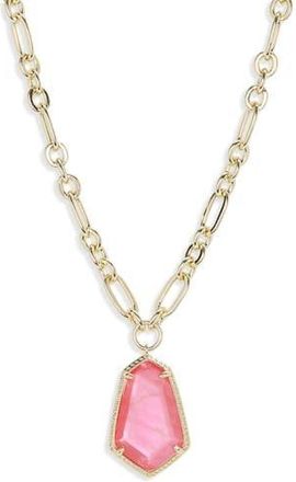 Kendra Scott Alexandria Pendant Necklace in Gold Pink Illusion at Nordstrom Rack