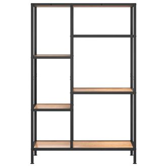 Berkfield Home Practical Book Shelf 80x30x120 cm Steel & Engineered Wood in Brown | Size: 80 x 30 x 120 cm