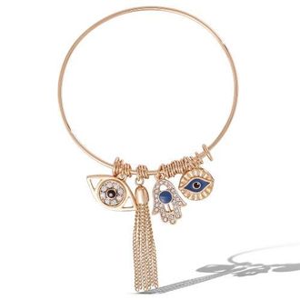 Jessica Simpson Evil Eye Bangle Bracelet in Gold at Nordstrom