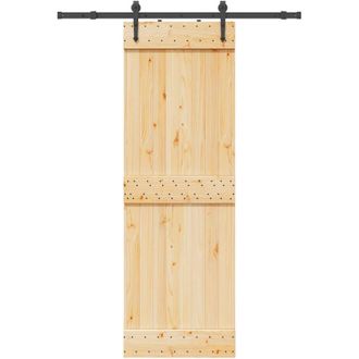 vidaXL Vidaxl - Puerta Corredera Con Herrajes Madera Maciza De Pino 70x210 Cm