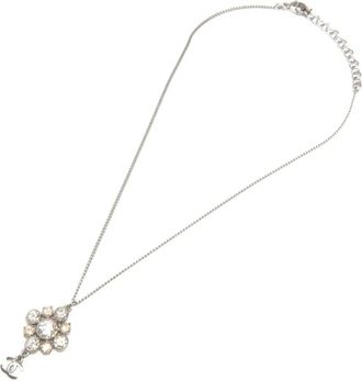 Chanel 2011 halsketting met hanger en kristallen - Zilver