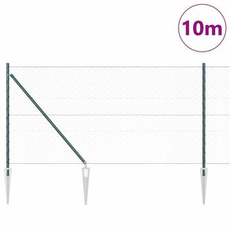 Berkfield Home Hexagon Fence Green 1x10 m Steel