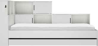 Calicosy Cama con almacenaje 90 x 200 cm - Blanco y gris