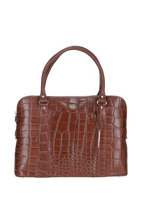 Ashwood Leather Womens Three Section Large Veggie Tanned Bag - Brown - One Size