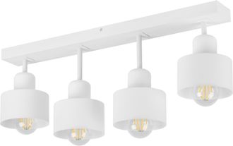 OEM L&aacute;mpara De Techo Blanca De Madera Y Metal De Estilo Escandinavo, 4xe27, Iluminaci&oacute;n Led Moderna Para Sal&oacute;n, Cocina, Dormitorio, Habitaci&oacute;n Infantil, L