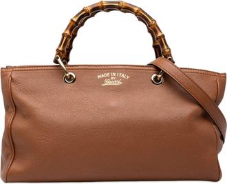 Gucci Pre-owned Gucci Medium Calfskin Bamboo Shopper Satchel Ladies 0I7KW0QH4CATNTII