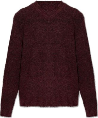Sams&oslash;e & Sams&oslash;e Safloyd V-neck - Heren - V-hals truien - Rood - S - Wol - Truien & Vesten
