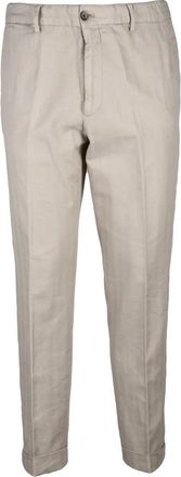 BRIGLIA 1949 Cotton Linen Stretch Trousers - Beige