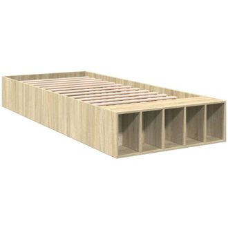 vidaXL Bed Frame without Mattress Sonoma Oak 100x200 cm Vidaxl