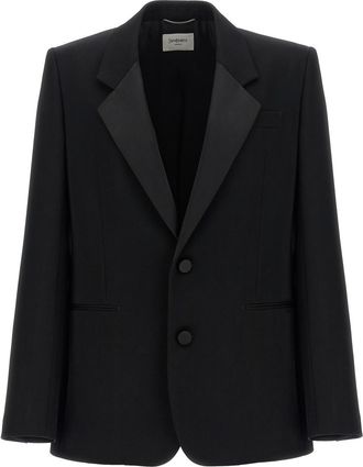 Saint Laurent Black Notched Lapel Blazer