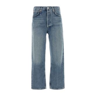 A Gold E Cropped Jeans, female, Blue, Size: W28 90s Crop Mid Rise Straight