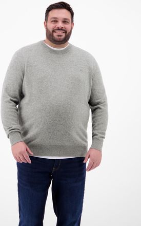 Lerros Strickpullover LERROS Strickpullover in Grossen Gr&ouml;ssen in Woll-Kaschmir-Mix, Herren, Gr. 6XL, platinum grau melange, 88% Wolle, 12% Kaschmir, Rundhal