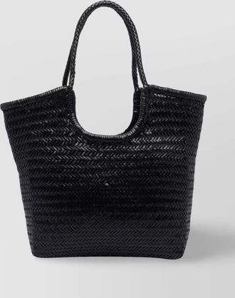 Dragon Diffusion leather woven texture shoulder bag top handles