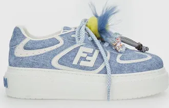 Fendi Sneakers Match Fendi in denim di cotone con charms