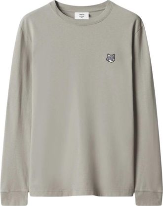 Maison Kitsun&eacute; Fox Head Comfort Long Sleeve - Heren - Longsleeves - Grijs - S - Tops